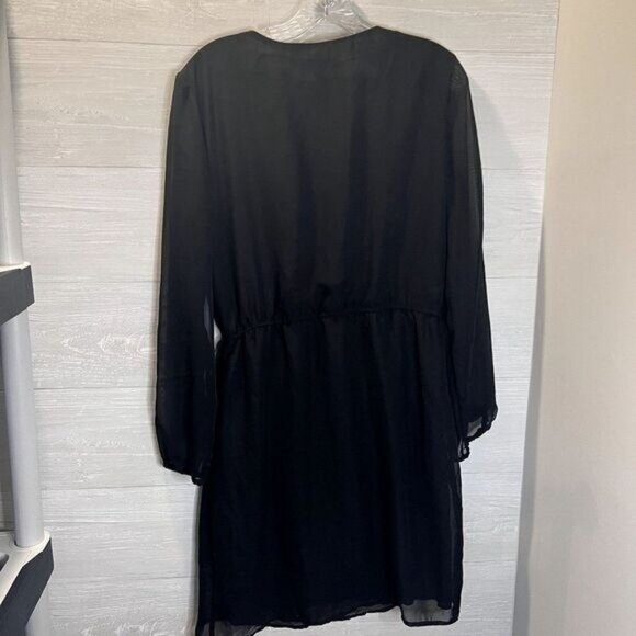 Mossimo Women's Surplice V Neck Casual Dress Faux‎ Wrap Long Sleeve Dress - Picture 4 of 8